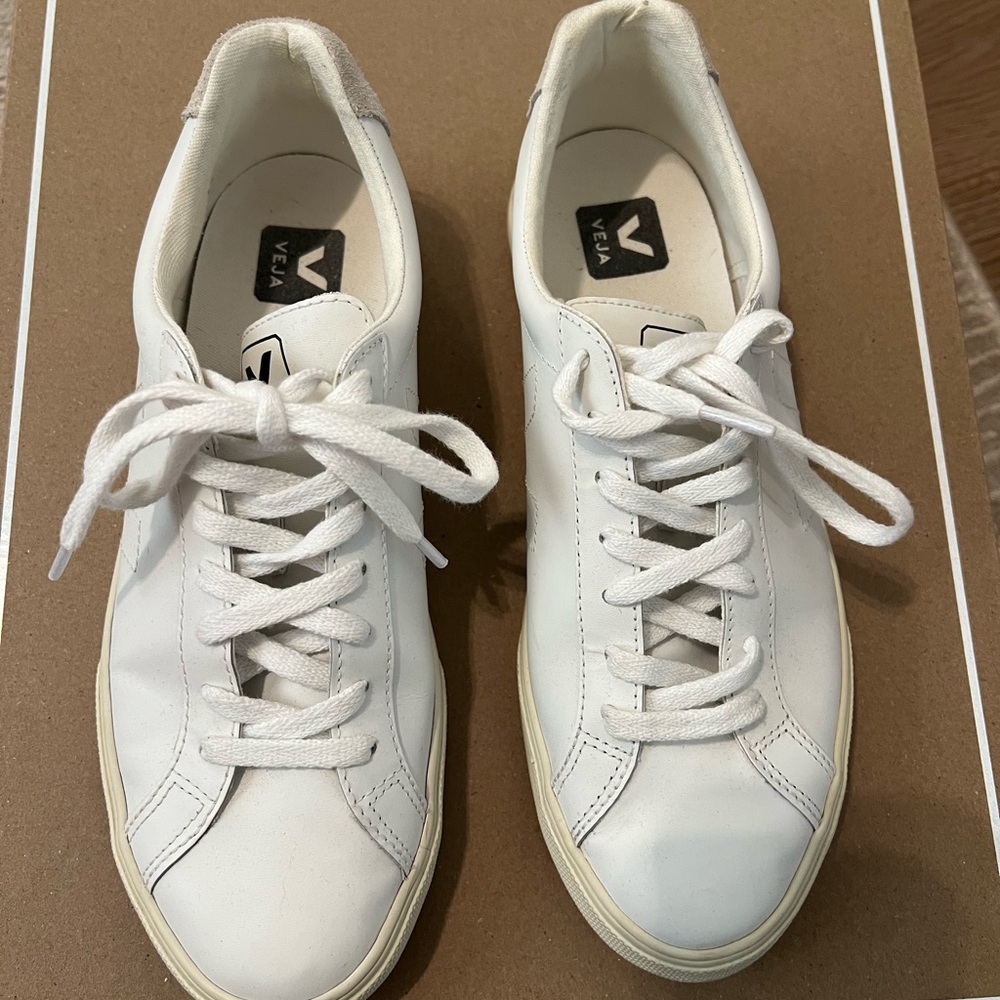 Veja Classic White Lace-Up Sneakers